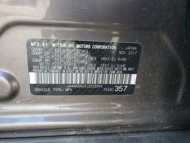 JA4AR3AU3JZ028945 - 2018 MITSUBISHI OUTLANDER SPORT ES Сірий фото 13