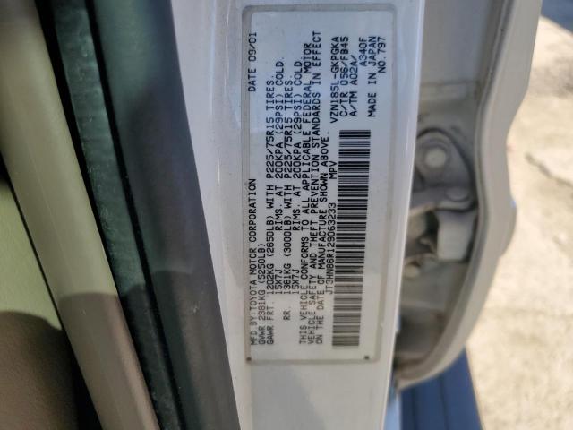 JT3HN86R129063233 - 2002 TOYOTA 4RUNNER SR5 WHITE photo 13