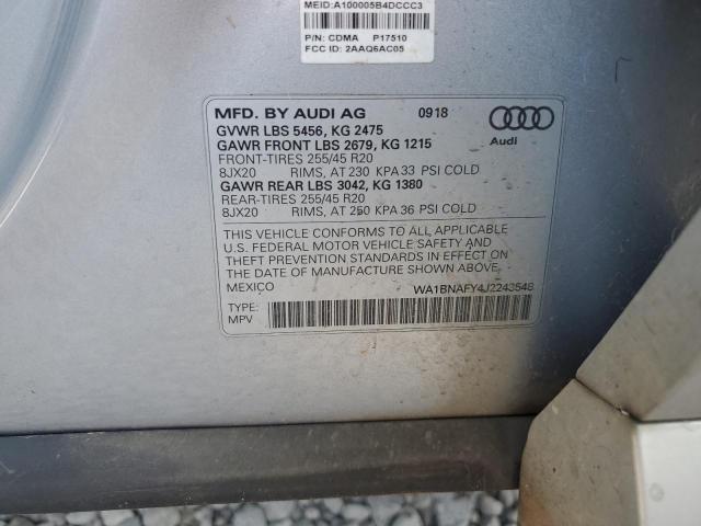 WA1BNAFY4J2243548 - 2018 AUDI Q5 PREMIUM PLUS SILVER photo 13