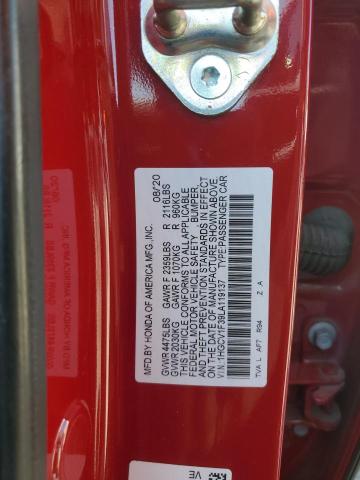 1HGCV1F39LA119137 - 2020 HONDA ACCORD SPORT RED photo 12
