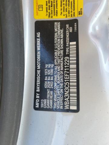 WBA3N3C51EF711229 - 2014 BMW 428 I SILVER photo 12