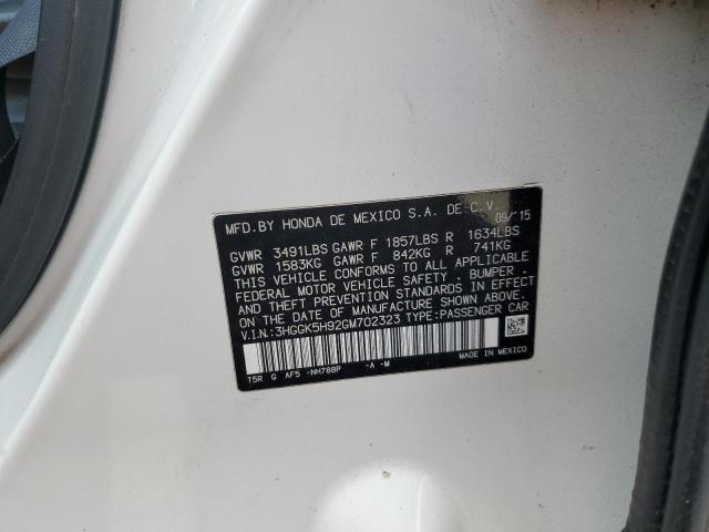 3HGGK5H92GM702323 - 2016 HONDA FIT EX WHITE photo 12