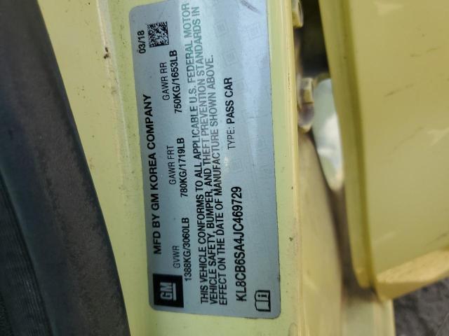 KL8CB6SA4JC469729 - 2018 CHEVROLET SPARK LS ყვითელი ფოტო 12