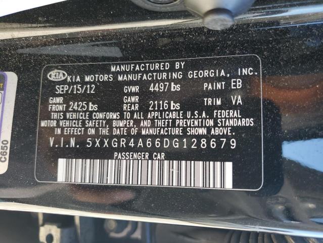 5XXGR4A66DG128679 - 2013 KIA OPTIMA SX Черный фото 12