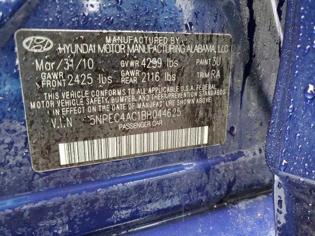 5NPEC4AC1BH044625 - 2011 HYUNDAI SONATA SE BLUE photo 13