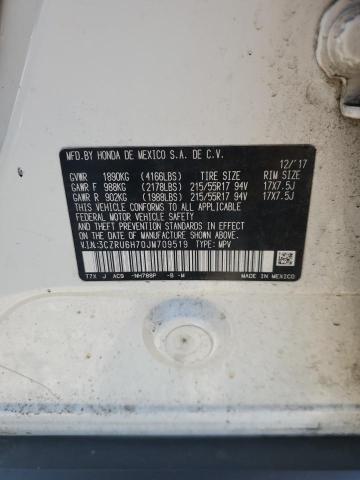 3CZRU6H70JM709519 - 2018 HONDA HR-V EXL Biały zdjęcie 14