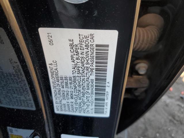 1HGCV1F39MA080468 - 2021 HONDA ACCORD SPORT 黑色 照片 12
