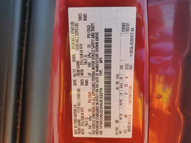 1FMCU9JD3HUE32279 - 2017 FORD ESCAPE TITANIUM RED photo 14