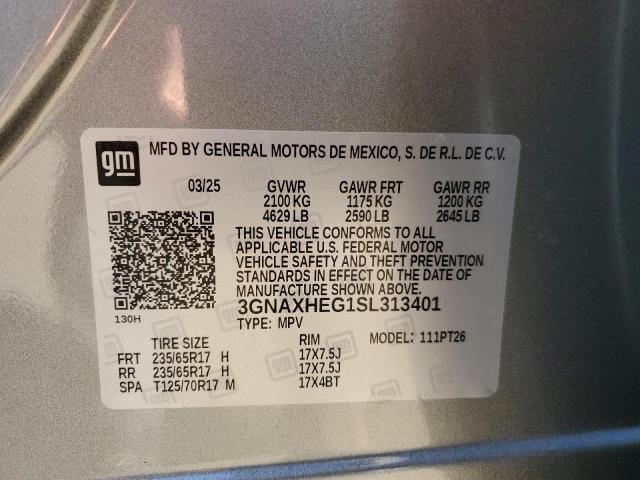 3GNAXHEG1SL313401 - 2025 CHEVROLET EQUINOX LT SILVER photo 13