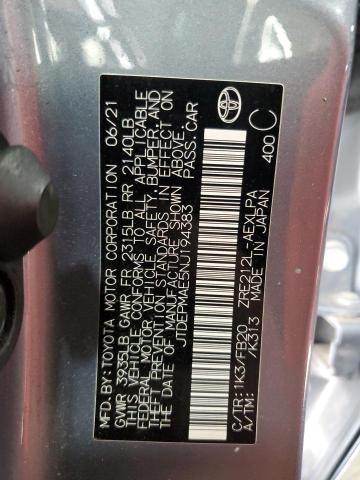 JTDEPMAE5NJ194383 - 2022 TOYOTA COROLLA LE Mavi foto 12