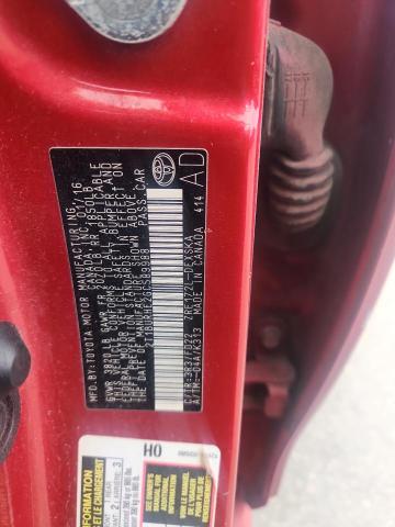 2T1BURHE2GC589988 - 2016 TOYOTA COROLLA L RED photo 12