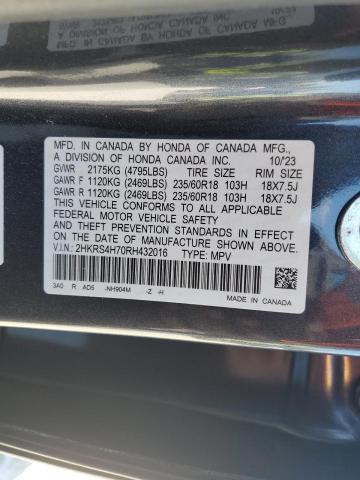 2HKRS4H70RH432016 - 2024 HONDA CR-V EXL GRAY photo 13