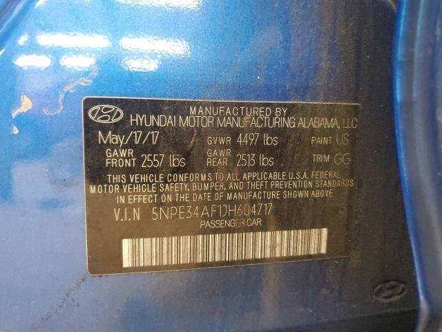 5NPE34AF1JH604717 - 2018 HYUNDAI SONATA SPORT BLUE photo 12