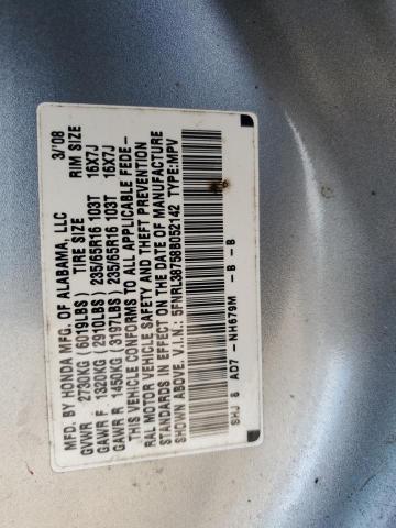 5FNRL38758B052142 - 2008 HONDA ODYSSEY EXL Gümüş foto 13