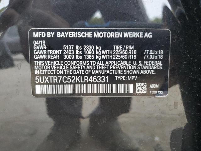 5UXTR7C52KLR46331 - 2019 BMW X3 SDRIVE30I CHARCOAL photo 13