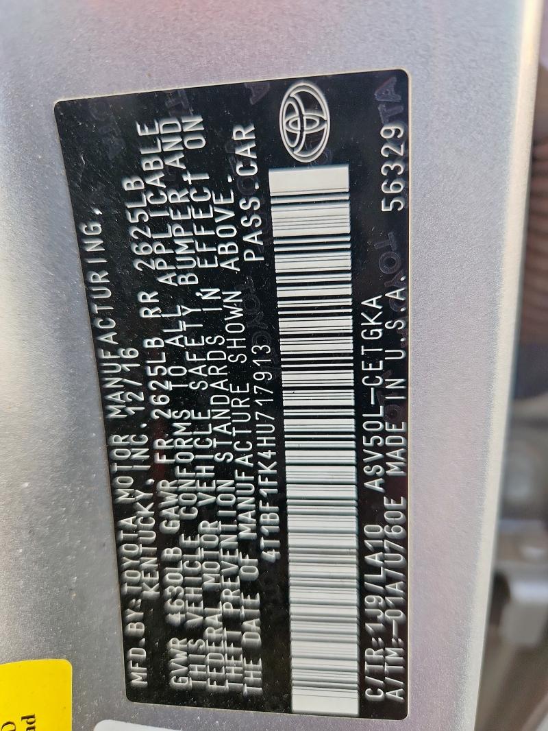 4T1BF1FK4HU717913 - 2017 TOYOTA CAMRY LE SILVER photo 13