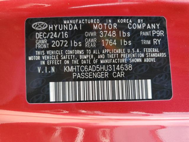KMHTC6AD5HU314638 - 2017 HYUNDAI VELOSTER RED photo 12