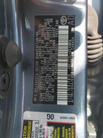 2T1BURHE7GC563953 - 2016 TOYOTA COROLLA L BLUE photo 12