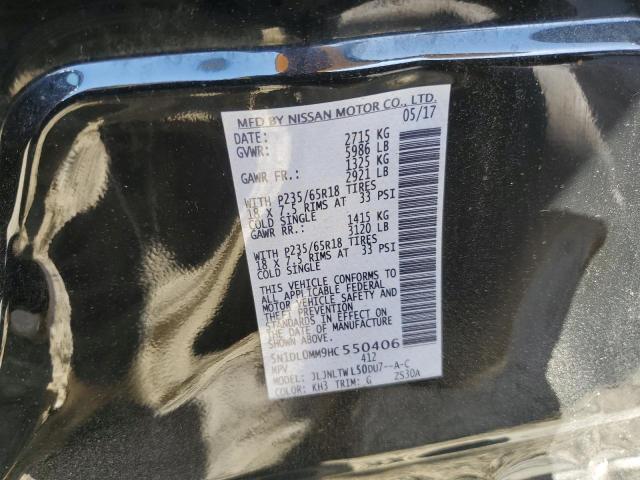 5N1DL0MM9HC550406 - 2017 INFINITI QX60 BLACK photo 13