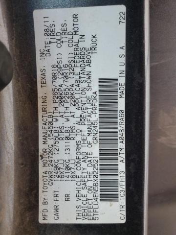 5TFLU4EN5BX022521 - 2011 TOYOTA TACOMA DOUBLE CAB Szary zdjęcie 13