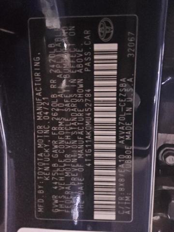 4T1G11AK0MU452784 - 2021 TOYOTA CAMRY SE BLUE photo 12