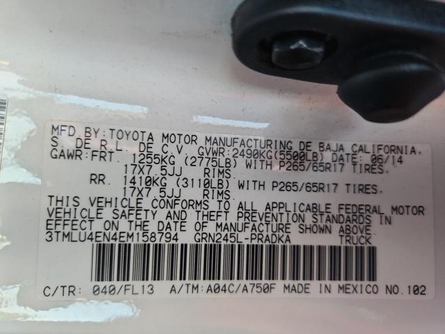 3TMLU4EN4EM158794 - 2014 TOYOTA TACOMA DOUBLE CAB Ağ foto 13