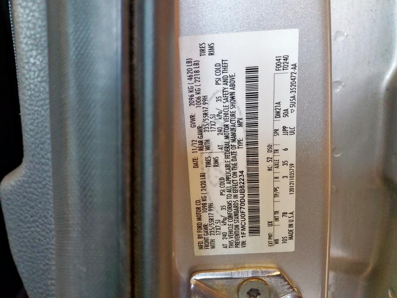 1FMCU0F70DUB82234 - 2013 FORD ESCAPE S 银色 照片 13