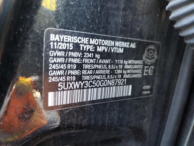 5UXWY3C50G0N87921 - 2016 BMW X3 XDRIVE28D BLACK photo 13