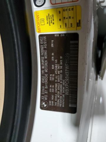 WBXPC93437WF11529 - 2007 BMW X3 3.0SI WHITE photo 13