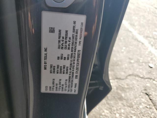 5YJ3E1EA1PF699270 - 2023 TESLA MODEL 3 GRAY photo 12