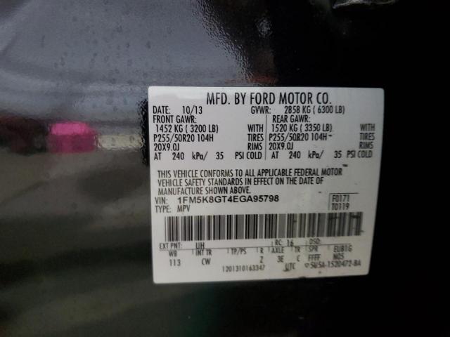 1FM5K8GT4EGA95798 - 2014 FORD EXPLORER SPORT 黑色 照片 13