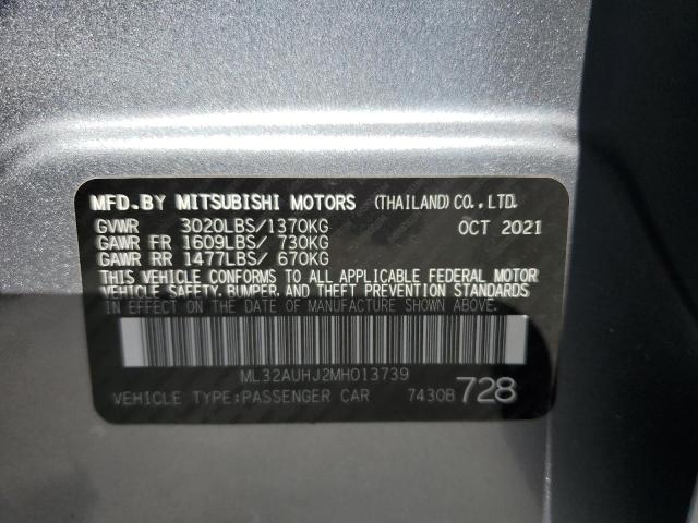 ML32AUHJ2MH013739 - 2021 MITSUBISHI MIRAGE ES Gris photo 13