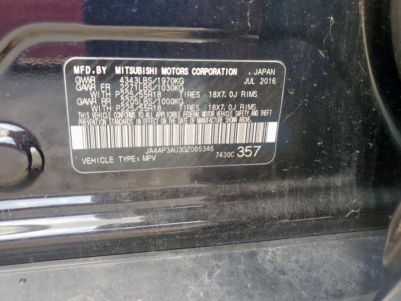 JA4AP3AU3GZ065346 - 2016 MITSUBISHI OUTLANDER ES შავი ფოტო 14