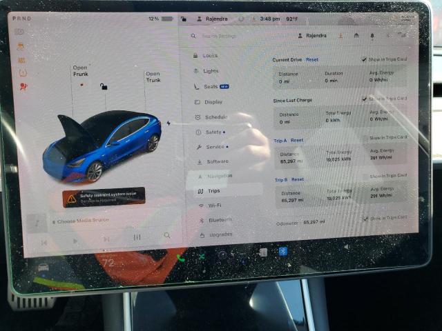 5YJ3E1EAXJF076415 - 2018 TESLA MODEL 3 Կապույտ լուսանկար 9