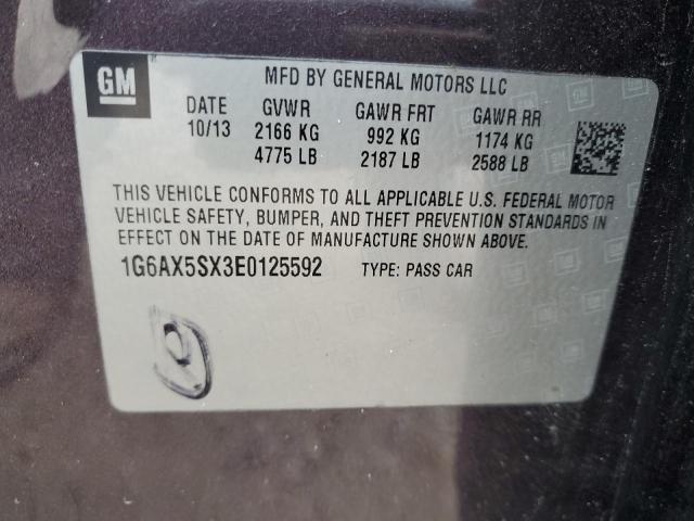 1G6AX5SX3E0125592 - 2014 CADILLAC CTS LUXURY COLLECTION Մանուշակագույն լուսանկար 12