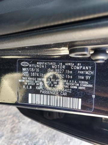 KMHCT4AE2GU156402 - 2016 HYUNDAI ACCENT SE 黑色 照片 12