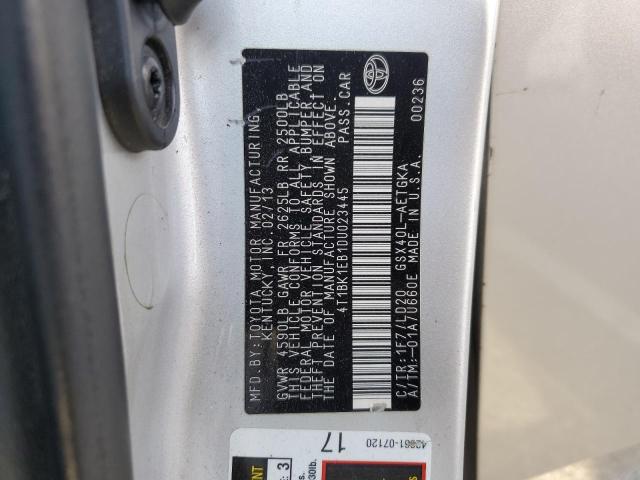 4T1BK1EB1DU023445 - 2013 TOYOTA AVALON BASE 银色 照片 12