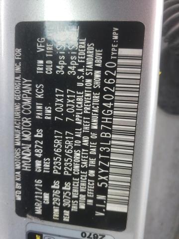 5XYZT3LB7HG402620 - 2017 HYUNDAI SANTA FE S Silber Foto 13