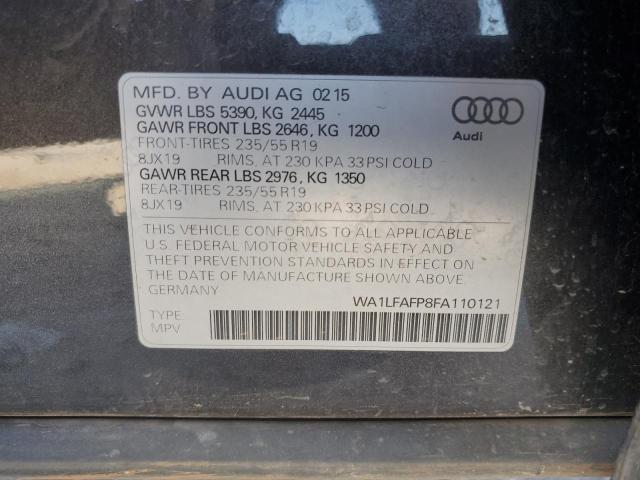WA1LFAFP8FA110121 - 2015 AUDI Q5 PREMIUM PLUS BLACK photo 13