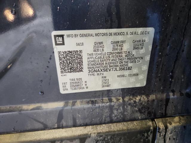 3GNAXSEV7JL356182 - 2018 CHEVROLET EQUINOX LT Көк фото 13