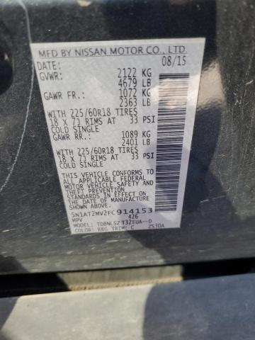 5N1AT2MV2FC914153 - 2015 NISSAN ROGUE S BLUE photo 14