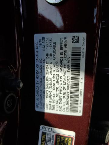 2HKRW6H3XKH203474 - 2019 HONDA CR-V LX MAROON photo 13