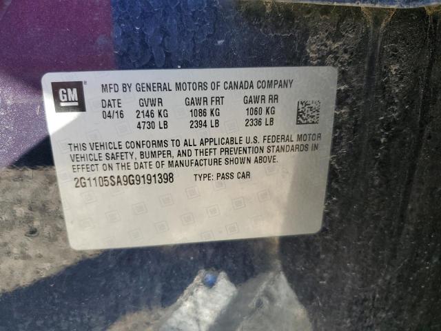 2G1105SA9G9191398 - 2016 CHEVROLET IMPALA LT BLUE photo 13