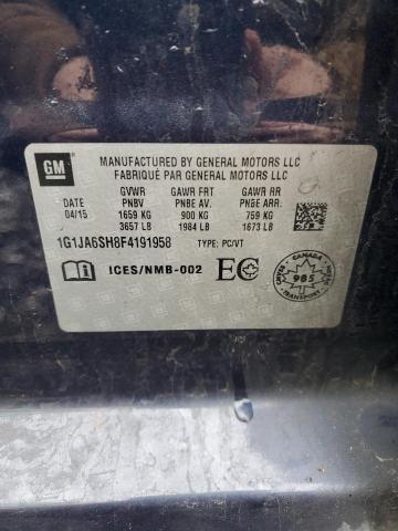 1G1JA6SH8F4191958 - 2015 CHEVROLET SONIC LS BLUE photo 13