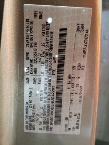 1FMCU9GD5HUC42281 - 2017 FORD ESCAPE SE 棕色 照片 14