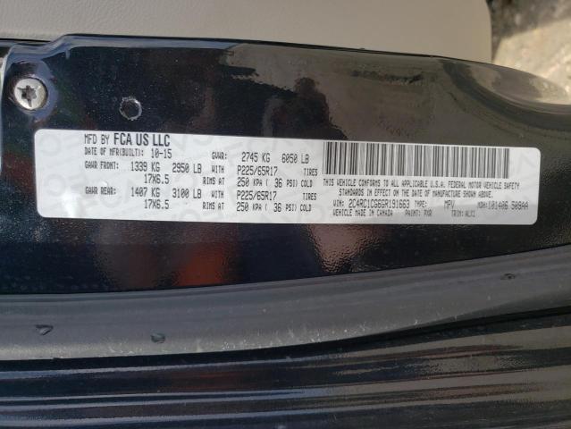 2C4RC1CG6GR191663 - 2016 CHRYSLER TOWN & COU TOURING L BLACK photo 13