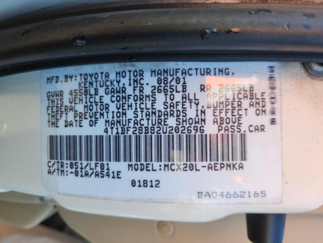4T1BF28B82U202696 - 2002 TOYOTA AVALON XL WHITE photo 12