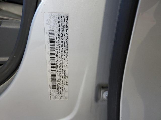 3VWDP7AJ6CM324176 - 2012 VOLKSWAGEN JETTA SE SILVER photo 12