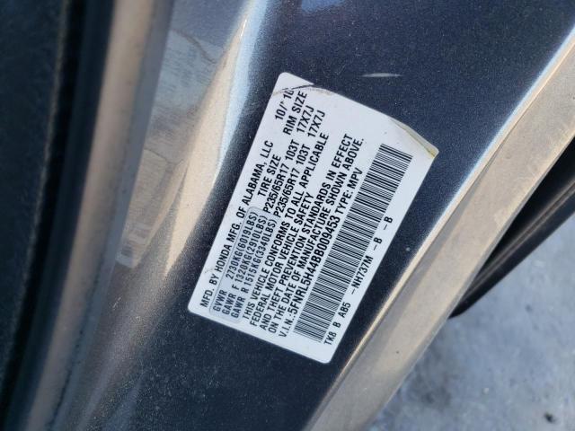 5FNRL5H44BB009453 - 2011 HONDA ODYSSEY EX رمادي صورة 13