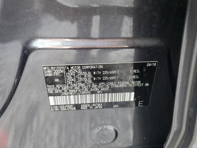 JTMZFREV7JJ185593 - 2018 TOYOTA RAV4 LE Szary zdjęcie 14